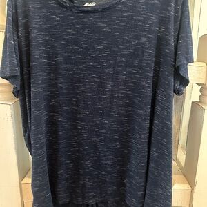 Avita Navy Heathered Short Sleeve Top